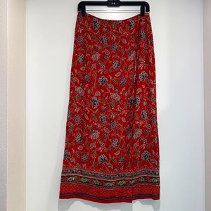 Red Floral Maxi Skirt